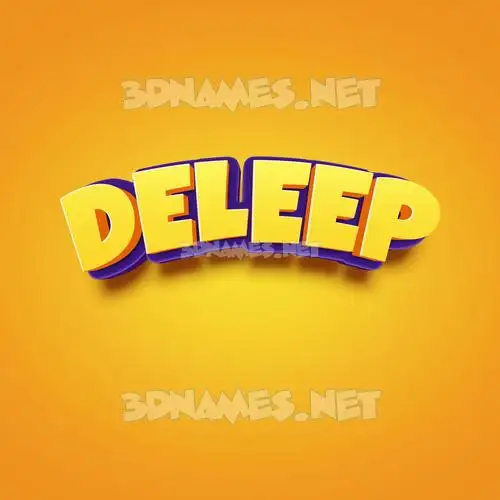 deleep in Orange Toon style - 3D name wallpaper