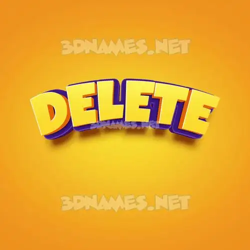 delete in Orange Toon style - 3D name wallpaper