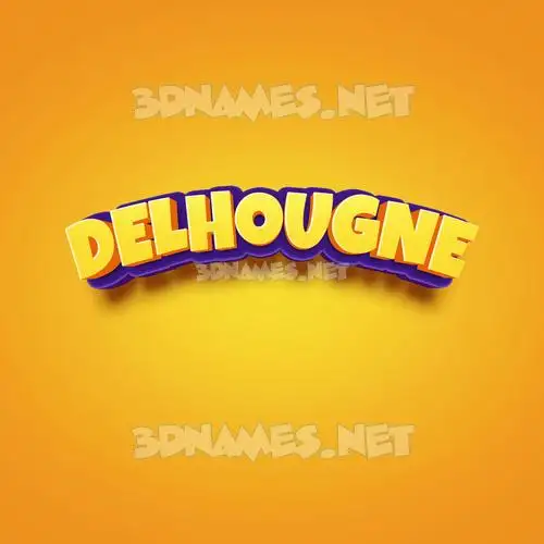 delhougne in Orange Toon style - 3D name wallpaper