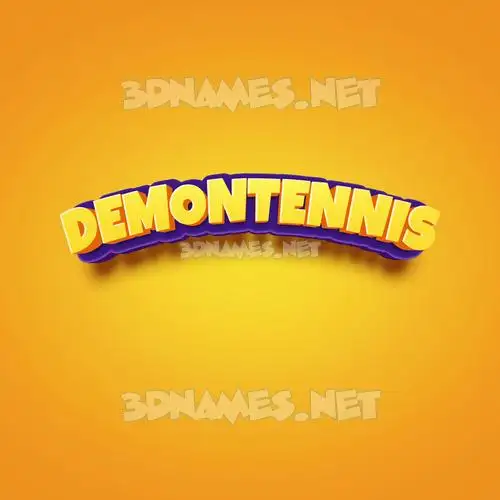 demontennis in Orange Toon style - 3D name wallpaper