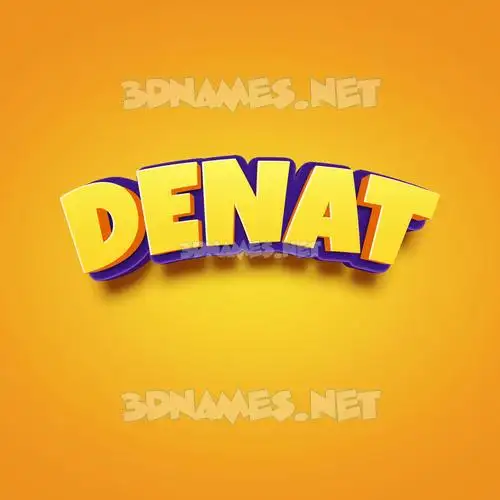 denat in Orange Toon style - 3D name wallpaper