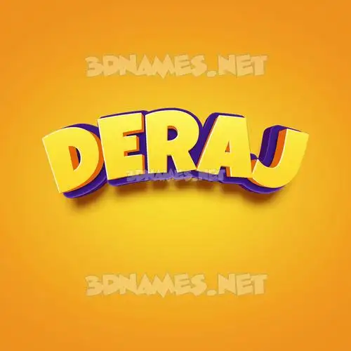 deraj in Orange Toon style - 3D name wallpaper
