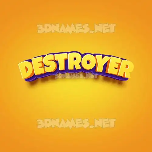 destroyer in Orange Toon style - 3D name wallpaper destroyer in Orange Toon style - 3D name wallpaper