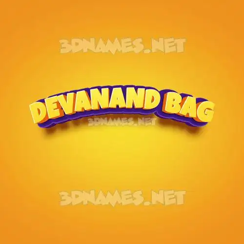 devanand bag in Orange Toon style - 3D name wallpaper