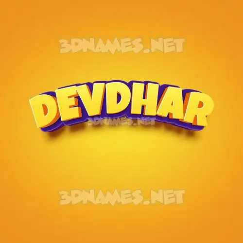 devdhar in Orange Toon style - 3D name wallpaper