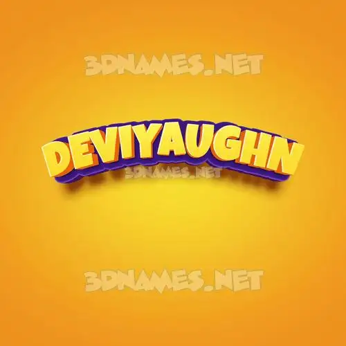 deviyaughn in Orange Toon style - 3D name wallpaper