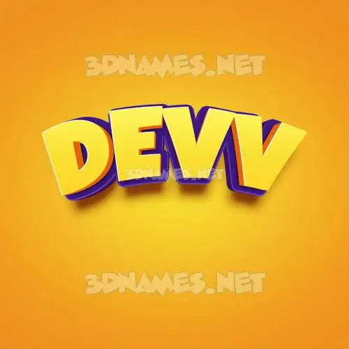 devv in Orange Toon style - 3D name wallpaper