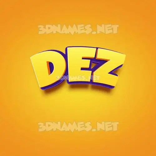 dez in Orange Toon style - 3D name wallpaper
