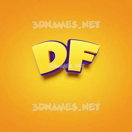 df in Orange Toon style - 3D name wallpaper df in Orange Toon style - 3D name wallpaper