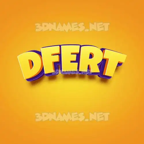 dfert in Orange Toon style - 3D name wallpaper