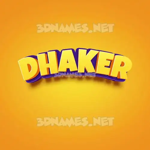 dhaker in Orange Toon style - 3D name wallpaper dhaker in Orange Toon style - 3D name wallpaper