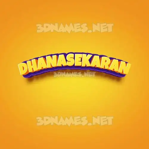dhanasekaran in Orange Toon style - 3D name wallpaper