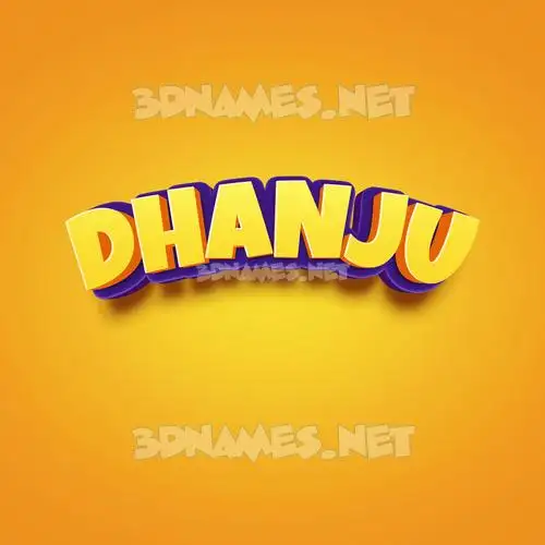 dhanju in Orange Toon style - 3D name wallpaper