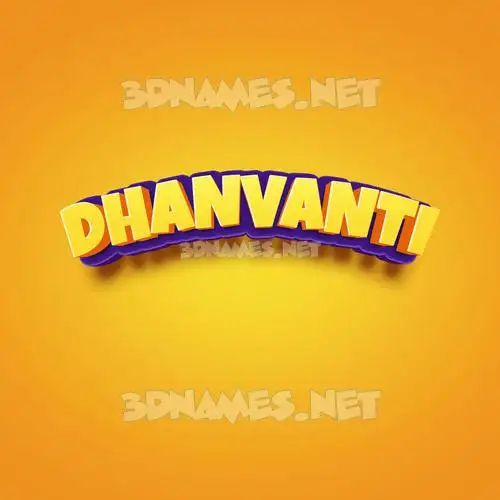 dhanvanti in Orange Toon style - 3D name wallpaper