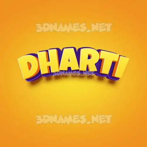 dharti in Orange Toon style - 3D name wallpaper