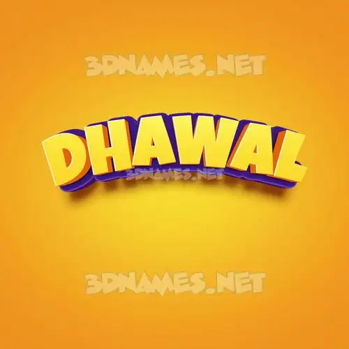dhawal in Orange Toon style - 3D name wallpaper