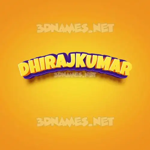 dhirajkumar in Orange Toon style - 3D name wallpaper