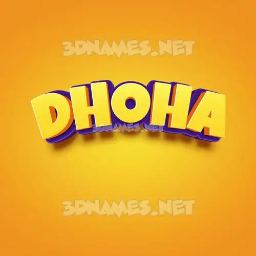 dhoha in Orange Toon style - 3D name wallpaper dhoha in Orange Toon style - 3D name wallpaper