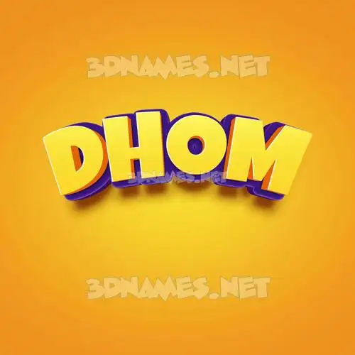 dhom in Orange Toon style - 3D name wallpaper dhom in Orange Toon style - 3D name wallpaper