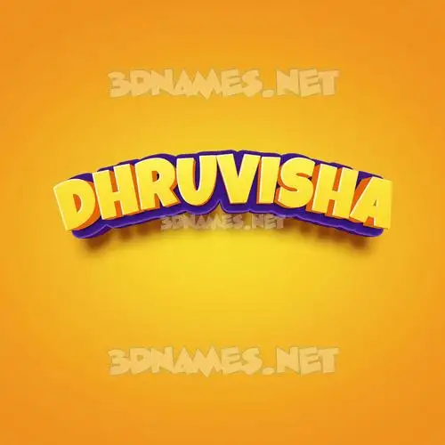 dhruvisha in Orange Toon style - 3D name wallpaper