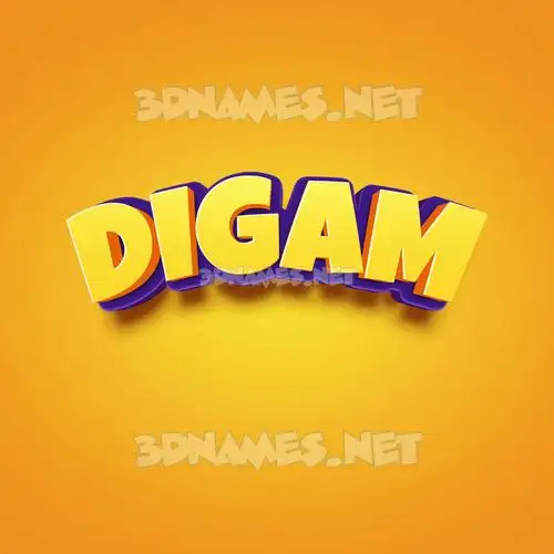 digam in Orange Toon style - 3D name wallpaper digam in Orange Toon style - 3D name wallpaper