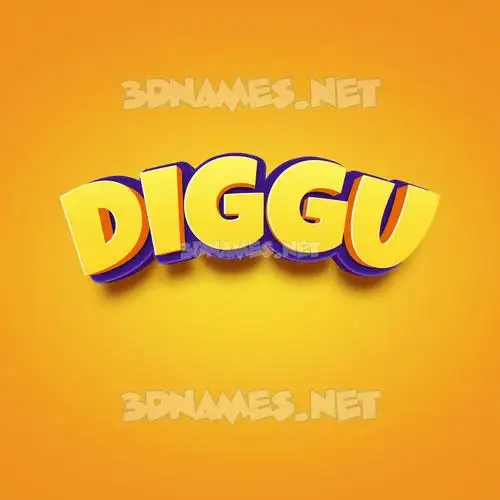 diggu in Orange Toon style - 3D name wallpaper
