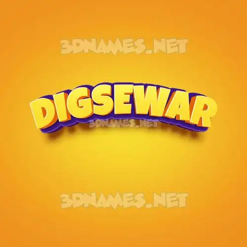 digsewar in Orange Toon style - 3D name wallpaper