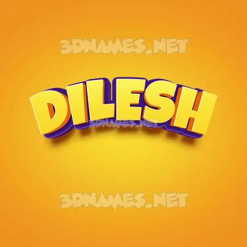 dilesh in Orange Toon style - 3D name wallpaper