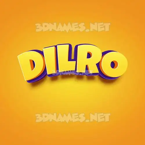 dilro in Orange Toon style - 3D name wallpaper
