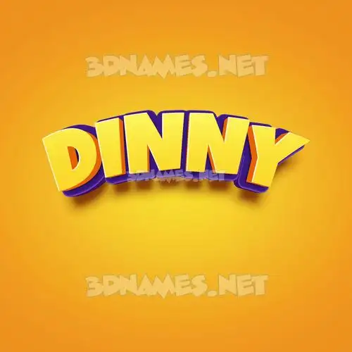 dinny in Orange Toon style - 3D name wallpaper