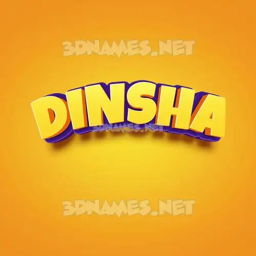 dinsha in Orange Toon style - 3D name wallpaper