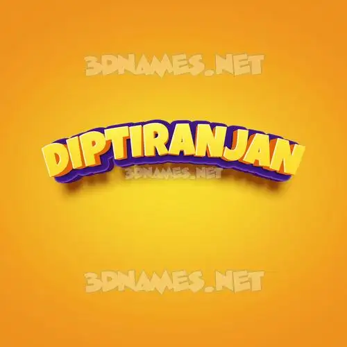 diptiranjan in Orange Toon style - 3D name wallpaper