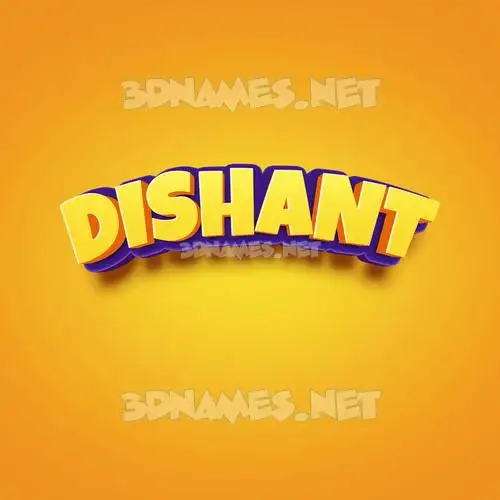 dishant in Orange Toon style - 3D name wallpaper