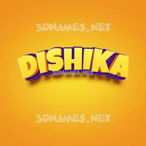 dishika in Orange Toon style - 3D name wallpaper