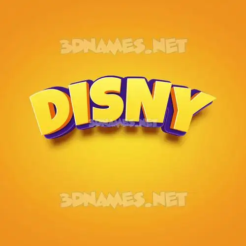 disny in Orange Toon style - 3D name wallpaper