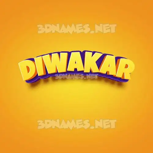 diwakar in Orange Toon style - 3D name wallpaper