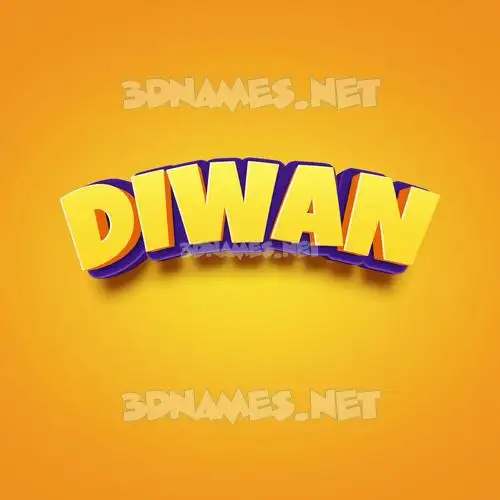 diwan in Orange Toon style - 3D name wallpaper diwan in Orange Toon style - 3D name wallpaper