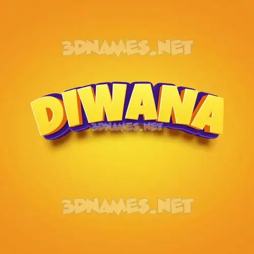 diwana in Orange Toon style - 3D name wallpaper