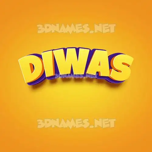 diwas in Orange Toon style - 3D name wallpaper