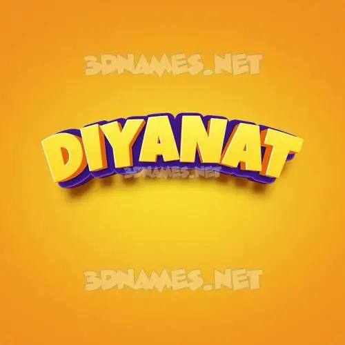 diyanat in Orange Toon style - 3D name wallpaper