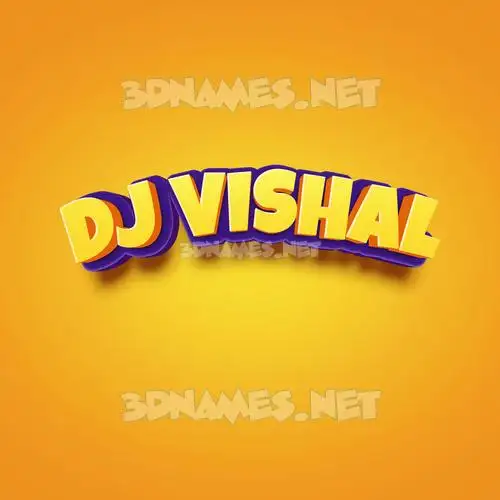 dj vishal in Orange Toon style - 3D name wallpaper dj vishal in Orange Toon style - 3D name wallpaper