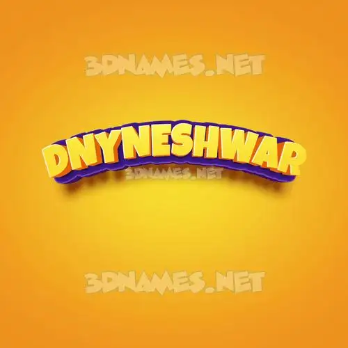 dnyneshwar in Orange Toon style - 3D name wallpaper