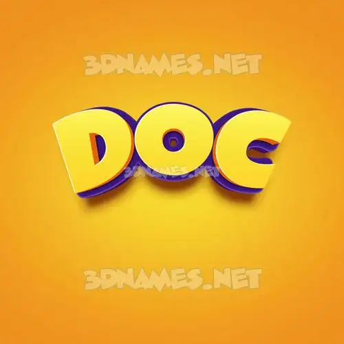 doc in Orange Toon style - 3D name wallpaper doc in Orange Toon style - 3D name wallpaper
