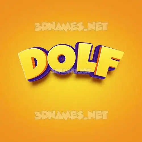dolf in Orange Toon style - 3D name wallpaper