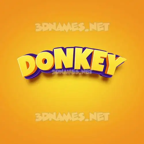 donkey in Orange Toon style - 3D name wallpaper donkey in Orange Toon style - 3D name wallpaper