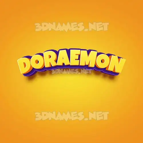 doraemon in Orange Toon style - 3D name wallpaper doraemon in Orange Toon style - 3D name wallpaper