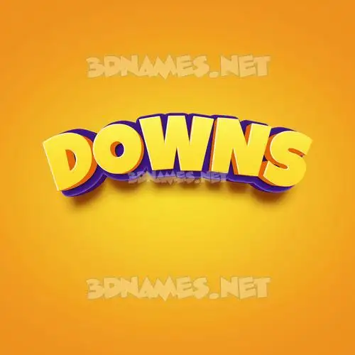 downs in Orange Toon style - 3D name wallpaper