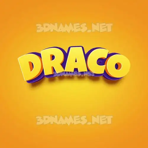 draco in Orange Toon style - 3D name wallpaper