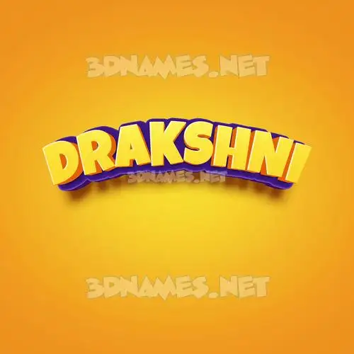 drakshni in Orange Toon style - 3D name wallpaper