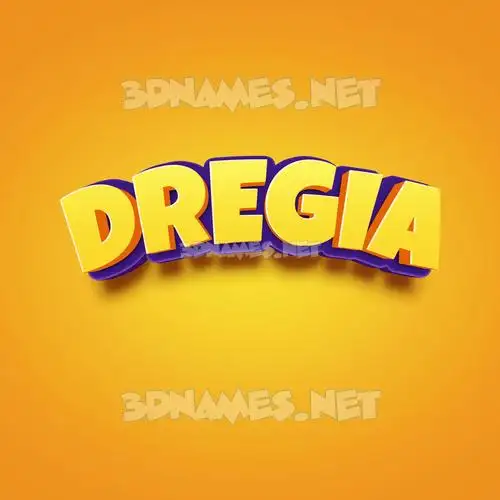 dregia in Orange Toon style - 3D name wallpaper dregia in Orange Toon style - 3D name wallpaper